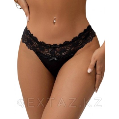 Sexy Floral Lace қара танга трусикасы (өлшемі 3XL) от sex shop Extaz