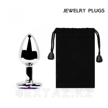 Анальная втулка (серебристый/фиолетовый, L80-D34 мм, вес-80г) от sex shop Extaz фото 3