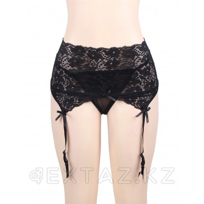 Black Sexy Lace биік шұлық белбеуі (3XL) от sex shop Extaz фото 2