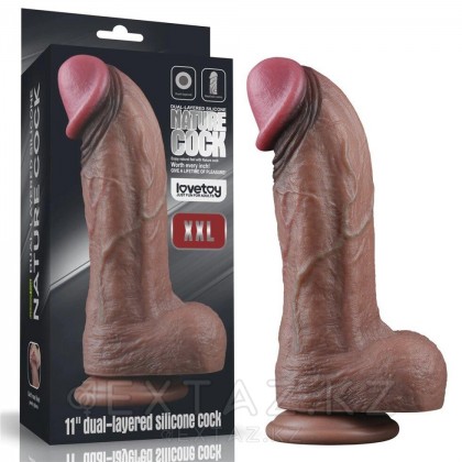Екі қабатты XXL дилдо (28*7.4) қараңғы от sex shop Extaz фото 5