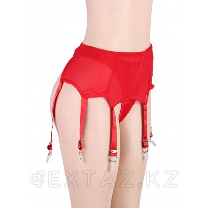 Қыстырғыштары бар шұлықтарға арналған қызыл белбеу (XL-2XL) от sex shop Extaz фото 2
