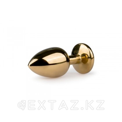Золотая пробка с кристаллом (голубой) от sex shop Extaz фото 2