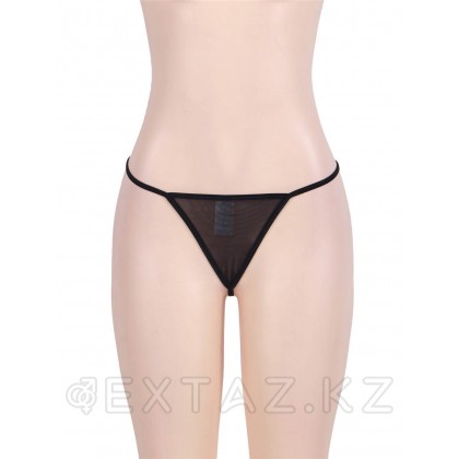 Sensual қара шілтерлі шұлық белбеуі (2XL) от sex shop Extaz фото 7