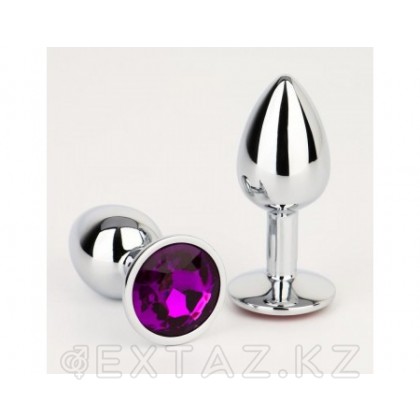 Анальды тығын күміс, қою күлгін кристалы бар (28 мм.) от sex shop Extaz фото 2