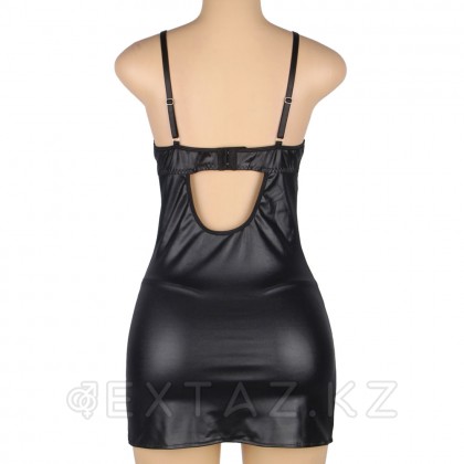 Кожаное платье с кружевом и стрепами Ohyeah Sexy Black +стринги, 3XL-4XL - extaz.kz фото 7 Ohyeah Sexy Black шілтерлі былғары көйлек + жіптер, 3XL-4XL от sex shop Extaz фото 7