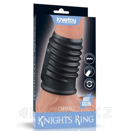 Lovetoy Knights Ring spiral дірілі бар эрекциялық сақина қара от sex shop Extaz фото 3