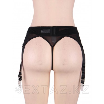 Қыстырғыштары бар шұлықтарға арналған қара белбеу (M-L) от sex shop Extaz фото 5