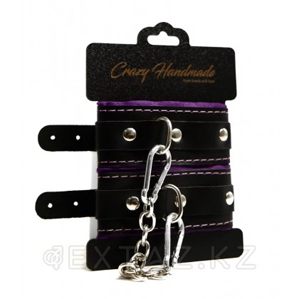 Жұмсақ күлгін астары бар дөңгелектелген қара кісендер от sex shop Extaz фото 2