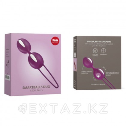 Қынаптық шарлар Fun factory SMARTBALLS DUO, күлгін-ақ от sex shop Extaz фото 4