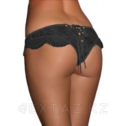 Кружевные трусики со шнуровкой, чёрные от sex shop Extaz
