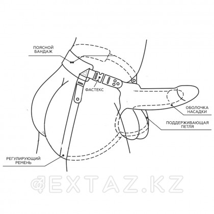 Dildo ұсынылды белдік қуыс бинтпен (19 см.) от sex shop Extaz фото 3