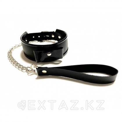 Эко былғары Қарғыбауы бар жаға қара от sex shop Extaz