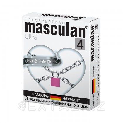 Masculan 4 Ultra & safe Black презервативтері (ультра Берік қара) 3 дана от sex shop Extaz