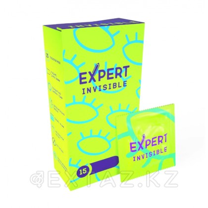 Expert INVISIBLE презервативтері № 12+3 (әсіресе жұқа), 12 + 3 дана. от sex shop Extaz фото 2