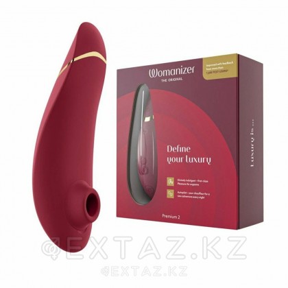 Байланыссыз клиторлық стимулятор Womanizer Premium 2 Бургундия от sex shop Extaz фото 2