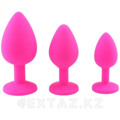 Набор анальных плагов 3 шт. (розовый) от sex shop Extaz