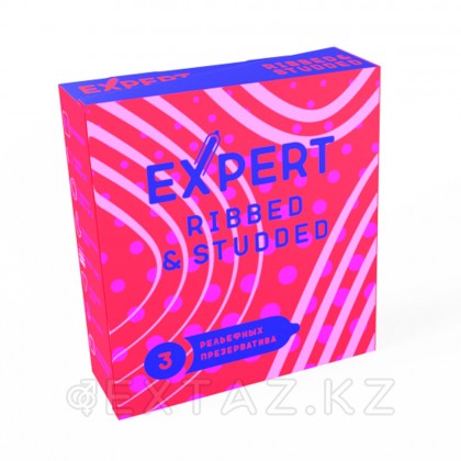 EXPERT Ribbed&Studded презервативтері, қырлы-нүктелі, 3 дана от sex shop Extaz фото 2