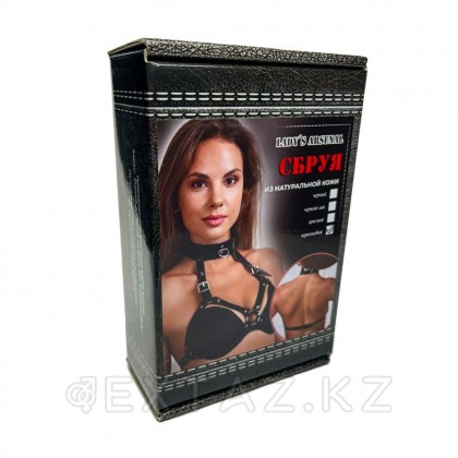 Қара шоколадты былғарыдан жасалған жағамен ату от sex shop Extaz фото 2