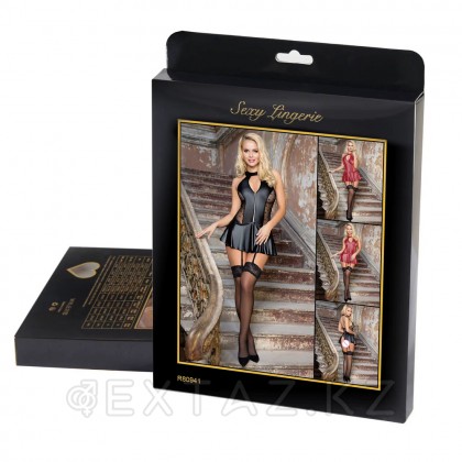 Ohyeah шулы юбкасы бар былғары көйлек + жіптер, XL-2XL от sex shop Extaz фото 2