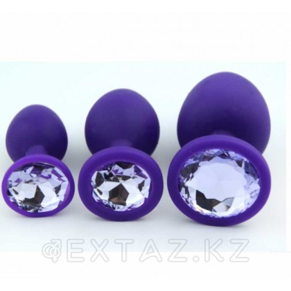 Көк кристалды күлгін силиконнан жасалған анальды тығын (s өлшемі) от sex shop Extaz фото 2