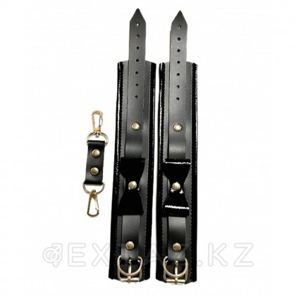 Эко былғары садақтары бар кісендер қара түсті от sex shop Extaz фото 3