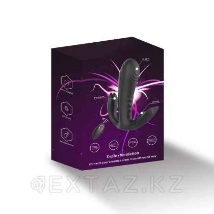 Мини вибратор с тройной стимуляцией и пультом ДУ от sex shop Extaz фото 7