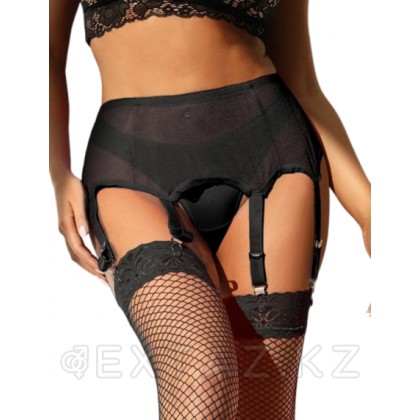 Қыстырғыштары бар шұлықтарға арналған қара белбеу (3XL-4XL) от sex shop Extaz