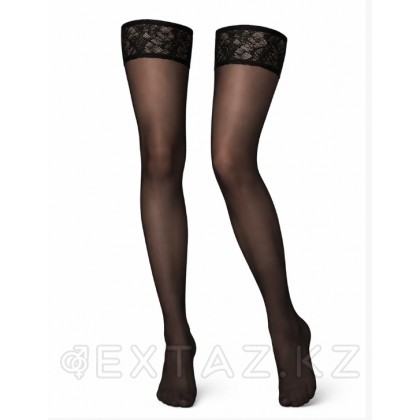 Ашық резеңке жолағы бар әйелдер шұлықтары (қара) от sex shop Extaz фото 3