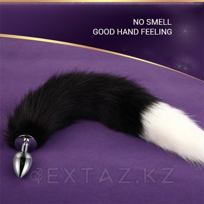 Металлический анальный плаг с хвостиком от sex shop Extaz фото 3