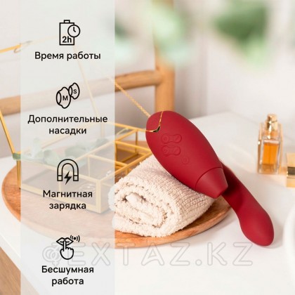 Байланыссыз клиторлық стимулятор Womanizer Duo 2 Бургундия от sex shop Extaz фото 12