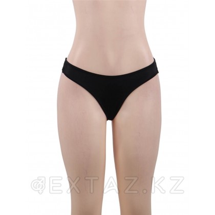 Қара гүлді басылған танга әйелдер трусикасы (XS-S өлшемі) от sex shop Extaz фото 4