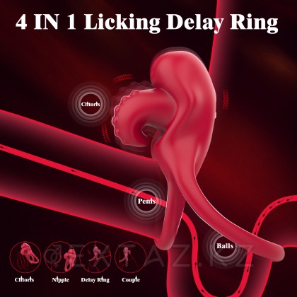 Lick it клиторлық стимуляторы бар қос эрекциялық діріл сақинасы от sex shop Extaz фото 16