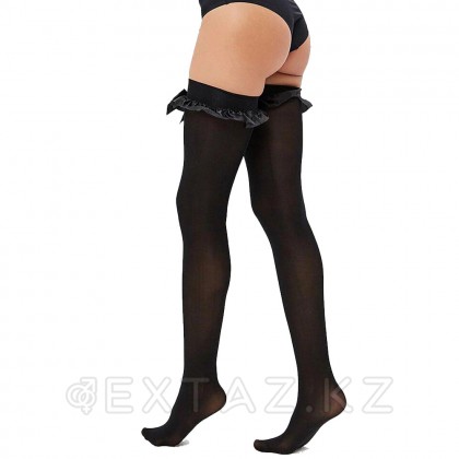 Сатин садақтары бар тығыз қара шұлықтар (Sense) (S/M) от sex shop Extaz фото 5