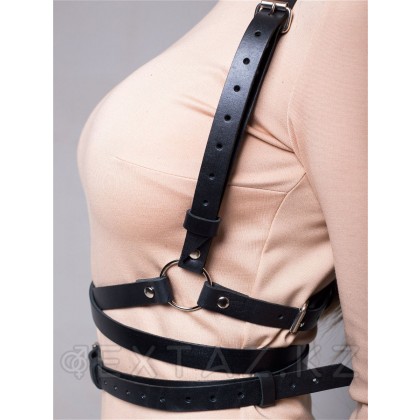 Классическая тонкая портупея из натуральной кожи от sex shop Extaz фото 2