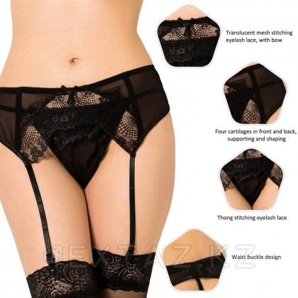 Гартер + жіптері бар қара белбеу (XS-S өлшемі) от sex shop Extaz фото 10
