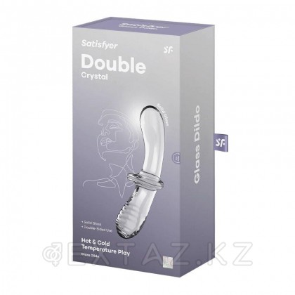 Satisfyer double Crystal шыны дилдо (20×5,5 см) мөлдір от sex shop Extaz фото 6