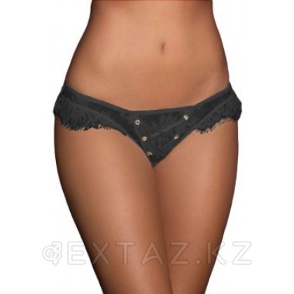 Кружевные трусики со шнуровкой, чёрные от sex shop Extaz фото 2