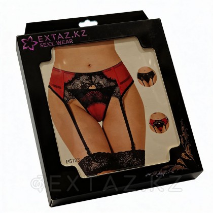 Белбеу қызыл гартер + жіптер (XL-2XL өлшемі) от sex shop Extaz фото 2