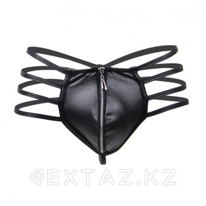 Кожаные мужские стринги Ohyeah Zipper Black, на молнии со стрепами, XL - extaz.kz фото 7 Ohyeah Zipper Black былғары ерлер жіптері, сыдырма сыдырма, XL от sex shop Extaz фото 7