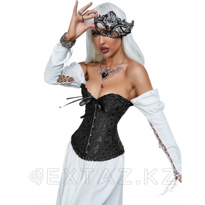 Черный корсет с цветочным принтом (L) от sex shop Extaz фото 8