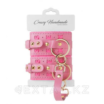 Секс, киіз, алтын деген жазуы бар қызғылт бұғаулар от sex shop Extaz