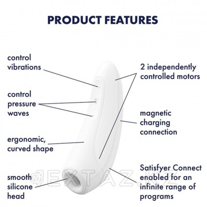 Вакуумный клиторальный стимулятор Satisfyer Curvy 1+ (белый) - extaz.kz фото 6 Satisfyer curvy 1 + вакуумдық клиторлық стимулятор (ақ) от sex shop Extaz фото 6