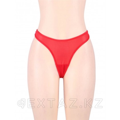 Қыстырғыштары бар шұлықтарға арналған қызыл белбеу (XL-2XL) от sex shop Extaz фото 3
