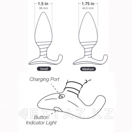Бірінші буындағы lovense Hush ақылды қосымшасы бар анальды тығын (орташа 44,5*120 мм) от sex shop Extaz фото 8
