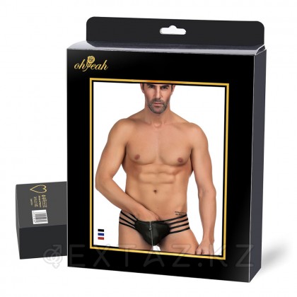 Ohyeah Zipper Black былғары ерлер жіптері, найзағай, s от sex shop Extaz фото 2