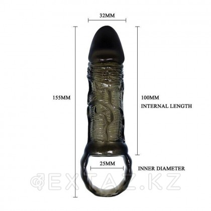 Насадка-удлинитель Breyden черная (15,5×3,2 см) - extaz.kz фото 7 Breyden ұзартқыш саптамасы қара (15,5×3,2 см) от sex shop Extaz фото 7