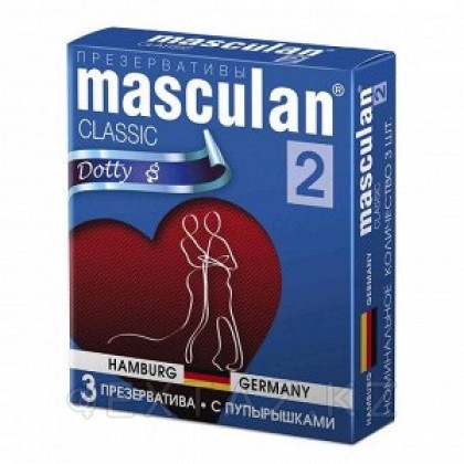 ПРЕЗЕРВАТИВЫ MASCULAN 2 CLASSIC С ПУПЫРЫШКАМИ 3 штуки от sex shop Extaz