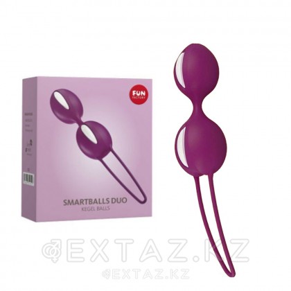 Қынаптық шарлар Fun factory SMARTBALLS DUO, күлгін-ақ от sex shop Extaz фото 2
