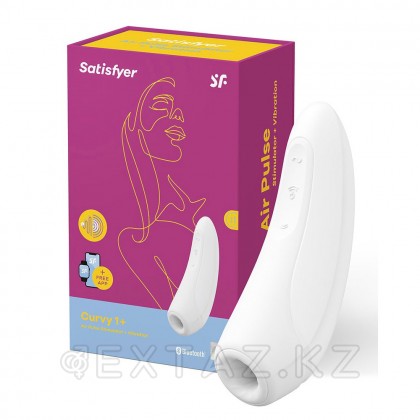 Вакуумный клиторальный стимулятор Satisfyer Curvy 1+ (белый) - extaz.kz Satisfyer curvy 1 + вакуумдық клиторлық стимулятор (ақ) от sex shop Extaz
