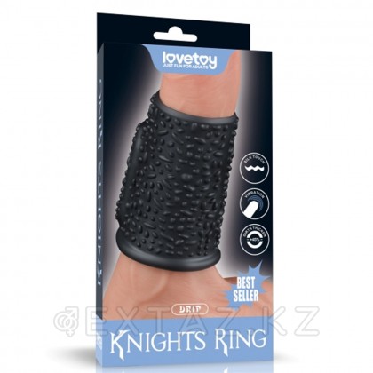 Lovetoy Knights Ring Drip дірілі бар эрекциялық сақина қара от sex shop Extaz фото 3